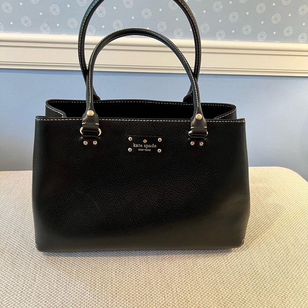 Kate Spade Black Satchel with Silver Hardware